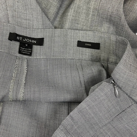 St John Emma Dress Pants Womens Size 12 Gray Wool Rayon Spandex Trouser - Picture 5 of 11